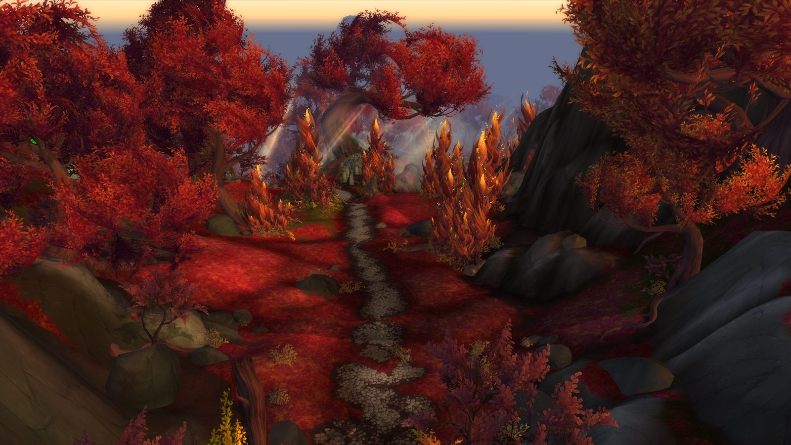 Modern terrain seen at distance